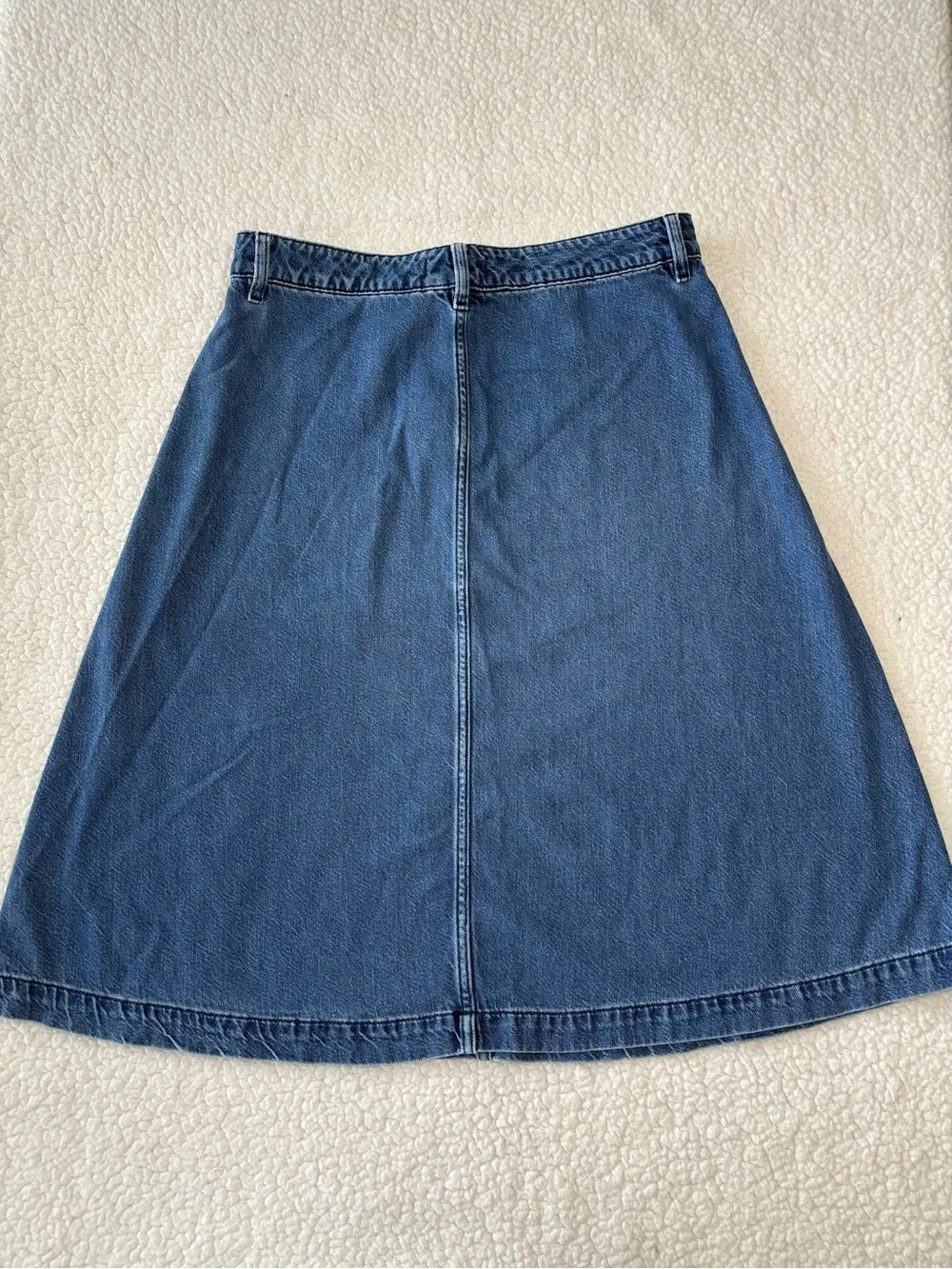 Vintage 90s Liz Claiborne Patch Pocket Denim A-Line Midi Skirt size 10